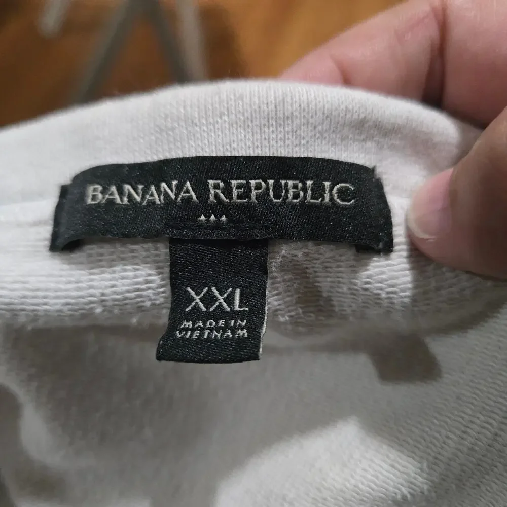 Banana Republic Heavyweight LS Crewneck Sweatshirt XXL Selenite Beige